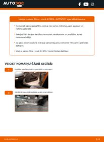 Kā veikt nomaiņu: 2.0 TDI 16V Audi A3 8P Sportback Salona filtrs