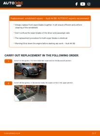 How to carry out replacement: Wiper Blades 2.0 TDI Audi A4 B8