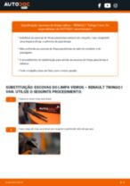 Tutorial passo a passo em PDF sobre a substituição de Escovas do Limpa Vidros no RENAULT TWINGO I Box (S06_)