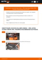 Mudar Escovas do Limpa Vidros dianteiro e traseiro OPEL ASTRA CLASSIC Saloon: guia pdf