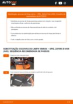 Mudar Escovas do Limpa Vidros dianteiro e traseiro OPEL ZAFIRA B Van: guia pdf
