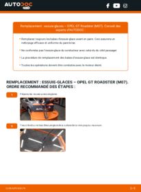 Comment effectuer un remplacement de Essuie-glace 2.0 (G67) Opel GT Roadster