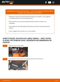 Como realizar a substituição de Escovas do Limpa Vidros 1.6 (L48) Opel Astra L48