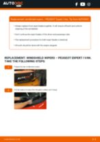 PEUGEOT EXPERT Box (222) change Wiper Blades front: guide pdf