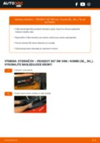 Profesionálny sprievodca výmenou súčiastky Brzdové Platničky na tvojom aute PEUGEOT 307 SW Kasten/Kombi (3E_, 3H_) 1.6 HDi