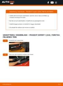 Hvordan man udfører udskiftning af: Viskerblade på 2.0 HDI Peugeot Expert 224