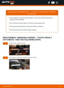 How to carry out replacement: Wiper Blades 1.5 Hybrid (NHP10) TOYOTA PRIUS C (NHP10_)