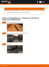 Kuinka vaihtaa Pyyhkijänsulat 1.6 HDI 110 Peugeot 307 SW -autoon
