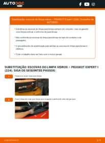 Como realizar a substituição de Escovas do Limpa Vidros 2.0 HDI Peugeot Expert 224