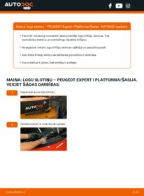 Kā veikt nomaiņu: 2.0 HDi PEUGEOT EXPERT Platform/Chassis (223) Stikla tīrītāja slotiņa