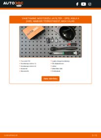 Kuidas välja vahetamist läbi viia: Opel Agila h00 1.2 16V (F68) Õlifilter