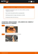 PDF med trinn for trinn-veiledning for bytte av OPEL MERIVA Vindusviskere