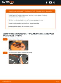 Hvordan man udfører udskiftning af: Viskerblade på 1.7 CDTI (E75) Opel Meriva A