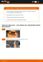 zadaj in spredaj Metlica brisalnika stekel OPEL Meriva A (X03) | PDF vodič za zamenjavo