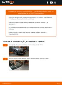 Como realizar a substituição de Escovas do Limpa Vidros 2.0 TDI Audi A5 B9 Sportback