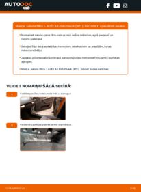 Kā veikt nomaiņu: 2.0 TDI 16V Audi A3 8P Salona filtrs