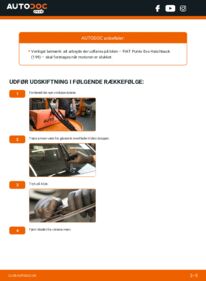 Hvordan man udfører udskiftning af: Viskerblade på 1.3 D Multijet (199AXC1A, 199BXC1A, 199AXT1A, 199BXT1A) Fiat Punto Evo 199 Hatchback