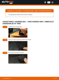 Hvordan man udfører udskiftning af: Viskerblade på 2.0 16V Ford Mondeo Mk3 Kombi