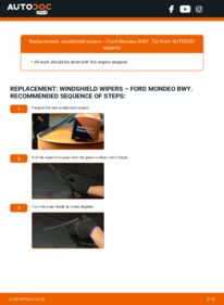 How to carry out replacement: Wiper Blades 2.0 16V Ford Mondeo bwy