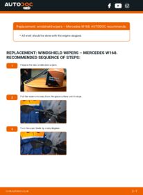How to carry out replacement: Wiper Blades A 140 1.4 (168.031, 168.131) Mercedes W168