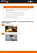 Montering Vindusviskerblad OPEL ASTRA H Estate (L35) - steg-for-steg manualer