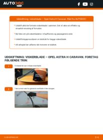 Hvordan man udfører udskiftning af: Viskerblade på 1.6 (L35) Opel Astra H Caravan