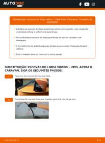 Como realizar a substituição de Escovas do Limpa Vidros 1.6 (L35) Astra H Caravan