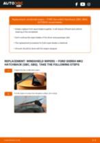 Step by step PDF-tutorial on Wiper Blades FORD SIERRA Hatchback (GBC, GBG) replacement
