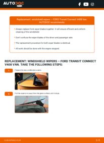 How to carry out replacement: Wiper Blades 1.6 TDCi Ford Transit Connect MK2