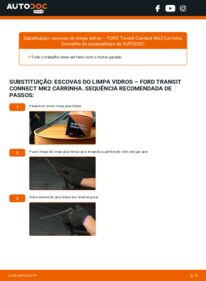 Como realizar a substituição de Escovas do Limpa Vidros 1.5 TDCi Ford Transit Connect Carrinha