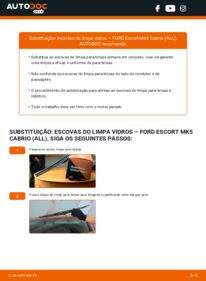 Como realizar a substituição de Escovas do Limpa Vidros 1.6 Ford Escort MK5 Cabrio