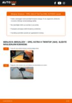 Menjava spredaj in zadaj Metlica brisalnika stekel OPEL ASTRA H TwinTop (L67): vodič pdf