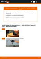OPEL ASTRA H TwinTop (L67) vahetada Pesurikumm eesmine ja tagumine: käsiraamatute pdf