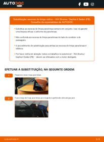 Como realizar a substituição de Escovas do Limpa Vidros 1.5 i 16V KIA SEPHIA (FB)