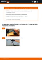 Bytte Vindusviskere foran og bak OPEL ASTRA H TwinTop (L67): handleiding pdf
