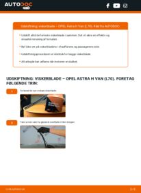 Hvordan man udfører udskiftning af: Viskerblade på 1.7 CDTI (L70) Opel Astra H L70
