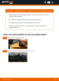 How to carry out replacement: Wiper Blades 2.2 D KIA Besta Kastenwagen