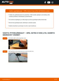 Kuinka vaihtaa Pyyhkijänsulat 1.7 CDTI (L70) Opel Astra H L70 -autoon