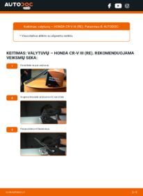 Kaip atlikti keitimą: Honda CR-V III 2.2 i-CTDi 4WD (RE6) Valytuvo gumelė