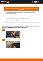 Step by step PDF-tutorial on Wiper Blades AUDI 200 Avant (44, 44Q) replacement