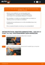 Βήμα-βήμα PDF οδηγιών για να αλλάξετε Μάκτρο καθαριστήρα σε AUDI 200 Avant (44, 44Q)