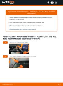 How to carry out replacement: Wiper Blades 3.6 quattro AUDI V8 (44_, 4C_)