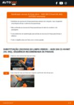 Tutorial passo a passo em PDF sobre a substituição de Escovas do Limpa Vidros no AUDI 200 Avant (44, 44Q)