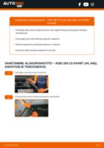 Samm-sammuline PDF-juhend AUDI 200 Avant (44, 44Q) Pesurikumm asendamise kohta
