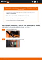 Online manual on changing Wipers yourself on VW TRANSPORTER VI Box (SGA, SGH)