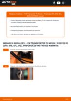 Spletni priročnik kako zamenjati Metlice brisalcev na VW TRANSPORTER VI Platform/Chassis (SFD, SFE, SFL, SFZ)