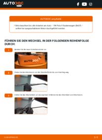 Wie der Wechsel durchführt wird: Scheibenwischer VW POLO Box (86CF) 1.3 tauschen