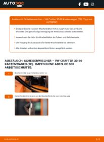Wie der Austausch bewerkstelligt wird: Scheibenwischer 2.5 TDI VW Crafter 30 Kastenwagen
