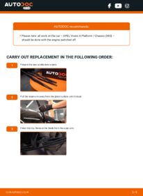 How to carry out replacement: Wiper Blades 2.0 CDTI OPEL VIVARO Platform/Chassis (E7)