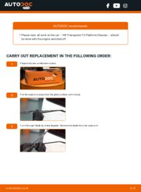 How to carry out replacement: Wiper Blades 1.6 VW T2 Platform